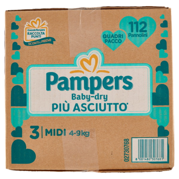 Pampers Baby-dry Midi 112 pz