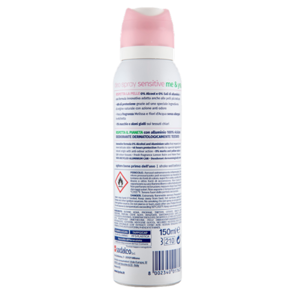 Lycia sensitive me & you con Melissa e Fiori d'Acqua deo spray 150 ml