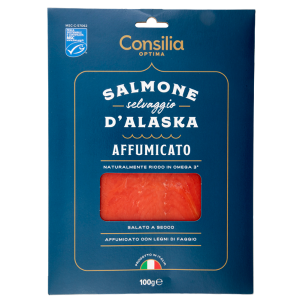 Consilia Optima Salmone Affumicato Selvaggio D'Alaska a Fette 100 g