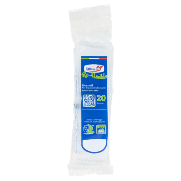 DOpla Re-Usable Posate Coltelli trasparente 20 pz