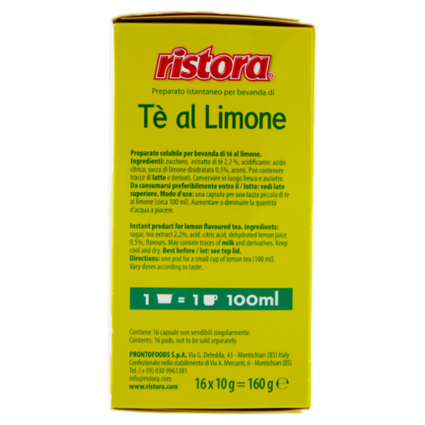 ristora Tè al Limone 16 Capsule compatibili con macchine Lavazza a Modo Mio* 16 x 10 g