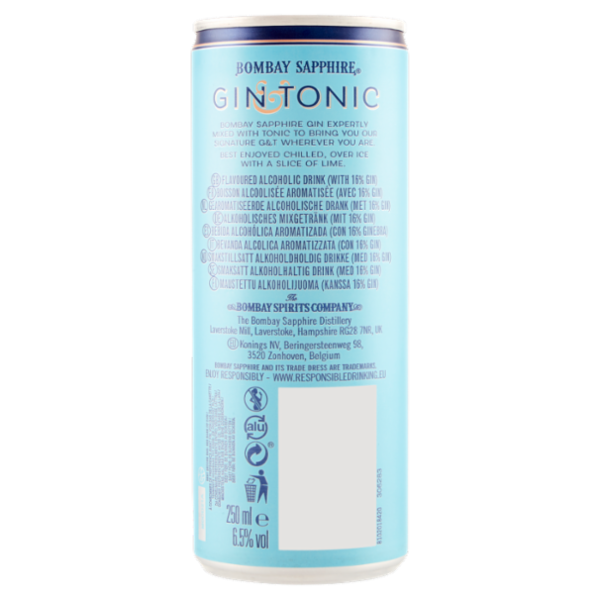 Bombay Sapphire Gin & Tonic 250 ml