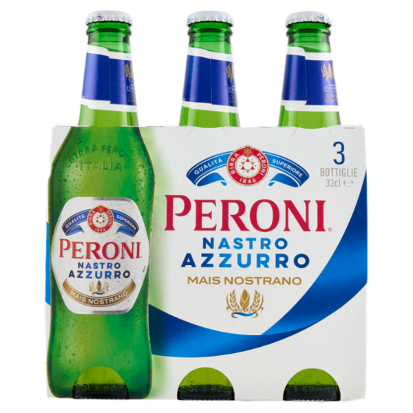 Peroni Nastro Azzurro Mais Nostrano Birra 3 x 33 cl