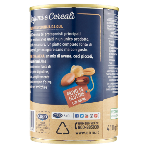 Cirio Legumi e Cereali Privo di Glutine con Avena 410 g