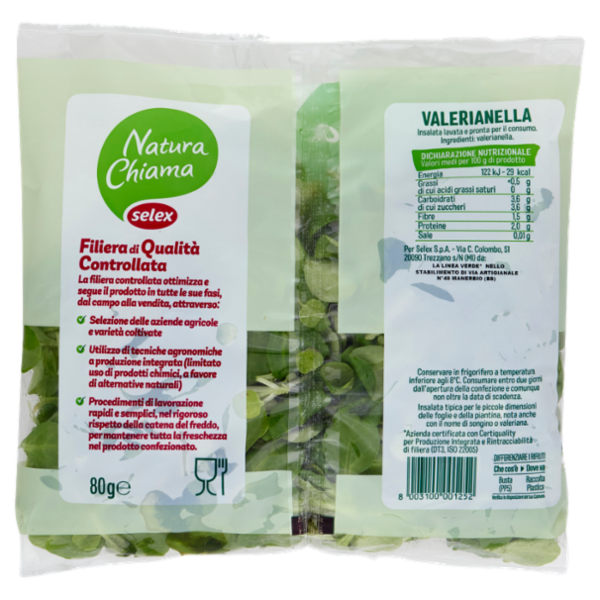 Selex Natura Chiama Valerianella Lavata e Pronta per il Consumo 80 g