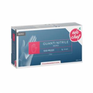 Evo Chef Guanti Monouso in Nitrile Nero L