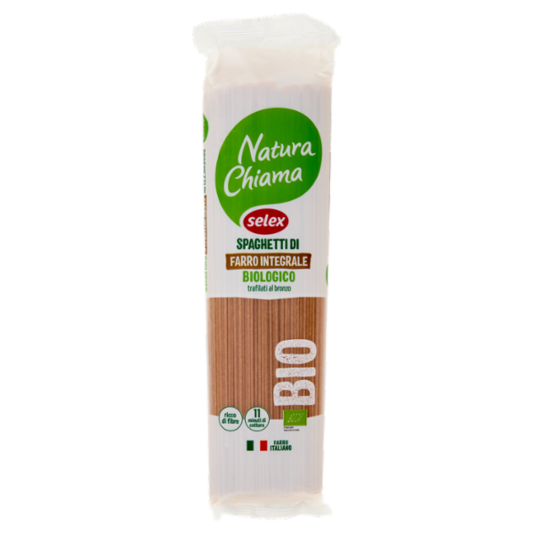 Selex Natura Chiama Pasta di Farro Integrale Biologico Trafilata al Bronzo Spaghetti 500 g
