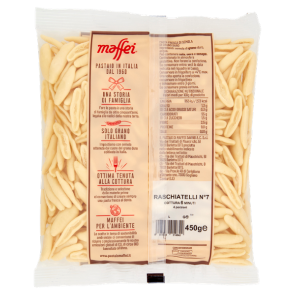 maffei Pasta Fresca di Semola di Grano Duro Raschiatelli N°7 450 g