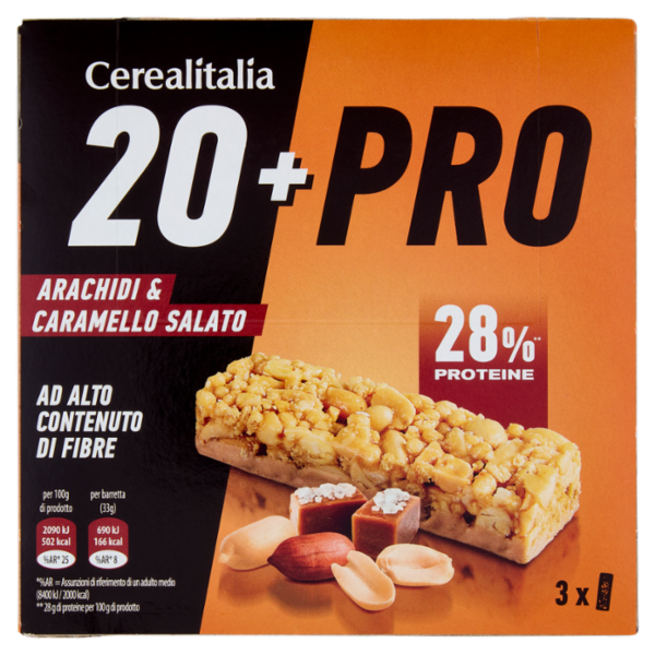Cerealitalia 20 + Pro Arachidi & Caramello Salato 3 x 33 g