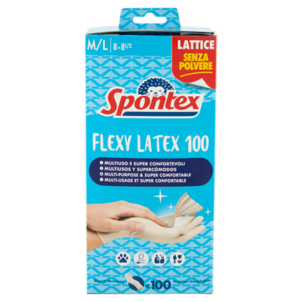 Spontex Guanti Usa&getta Flexy Latex x100 Taglia M/G