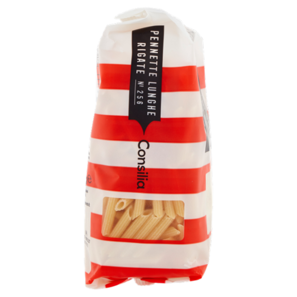 Consilia Pasta di Semola Trafilata al Bronzo Pennette Lunghe Rigate 500 g