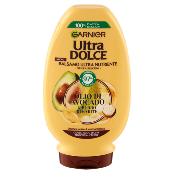 Garnier Ultra Dolce Balsamo all'olio di Avocado e burro di Karité per capelli ricci, 200 ml