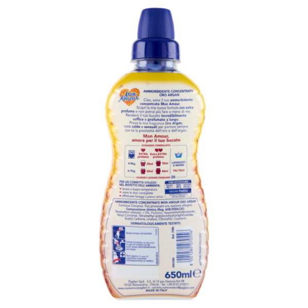 Mon Amour Ammorbidente Concentrato Oro Argan 650 ml