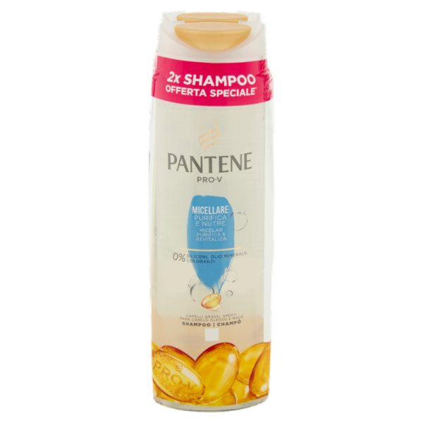 Pantene Pro-V Shampoo Micellare Purifica e Nutre 2x250 ml