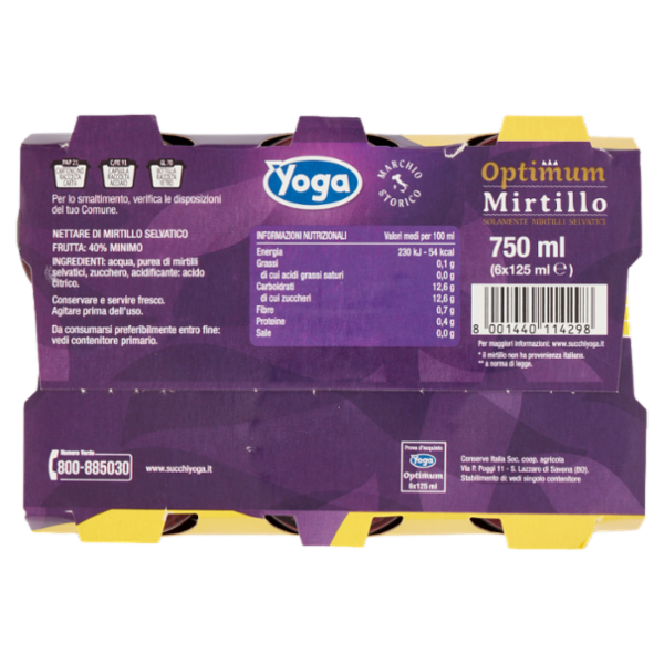 Yoga Optimum Mirtillo 6 x 125 ml