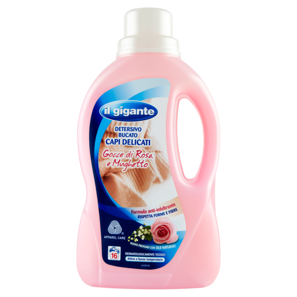 IL GIGANTE Detersivo Bucato Capi Delicati Gocce di Rosa e Mughetto 1 litro