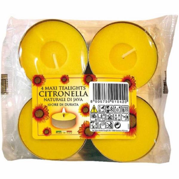 Maxi Candele di Citronella 4 Pezzi