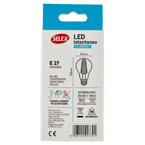 Selex Lampadina Led SMD Goccia E27 11W