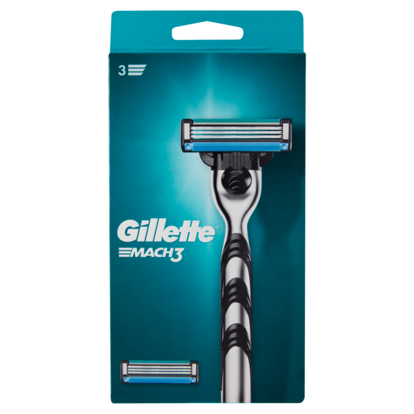 Gillette Rasoio da Uomo Mach3 Manico + Lamette di Ricambio, 2 Ricariche