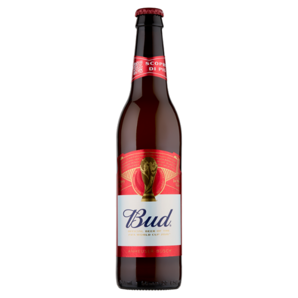 Bud Birra lager internazionale grafica FIFA bottiglia 50 cl