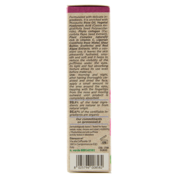 I Provenzali Bio Contorno Occhi Biologico Rosa Mosqueta 15 mL