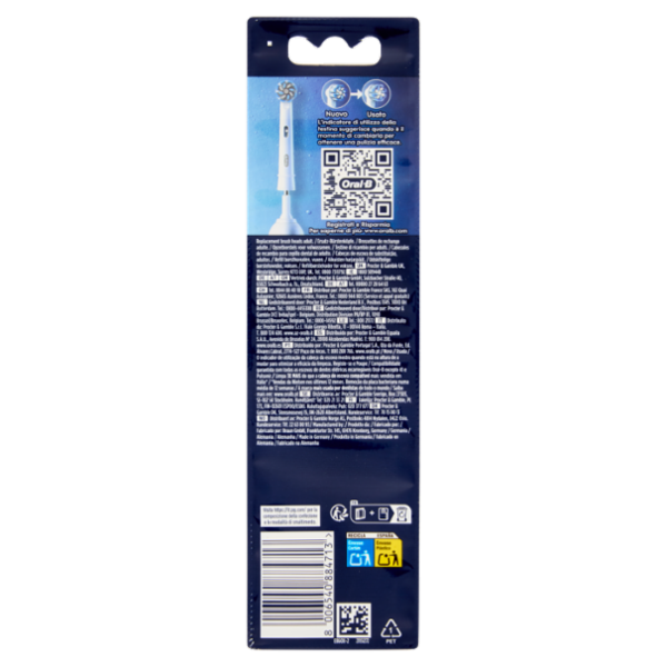 Oral-B Testine di Ricambio Pro Sensitive Clean Bianche Spazzolino Elettrico Denti Ricaricabile 2 pz