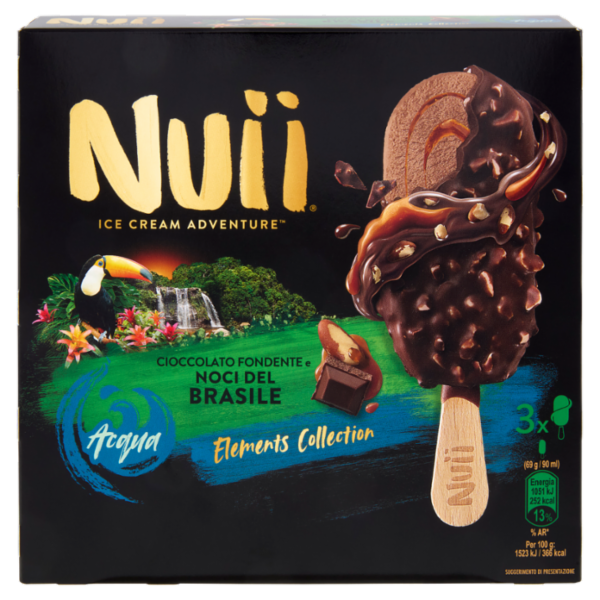 NUII Cioccolato Fondente e Noci del Brasile 3x69g