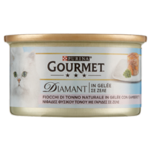 PURINA GOURMET Diamant In Gelée Fiocchi Di Tonno Naturale In Gelée Con Gamberetti 85 g