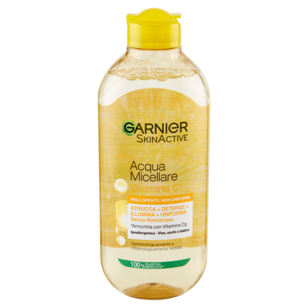 Garnier Acqua Micellare Tutto in 1, Con Vitamina C, Per Pelli Non Uniformi, Senza Risciacquo, 400 ml
