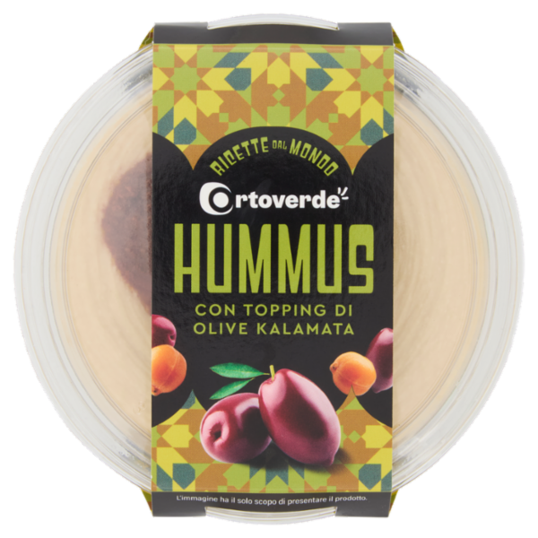 Ortoverde Ricette dal Mondo Hummus con Topping di Olive Kalamata 175 g
