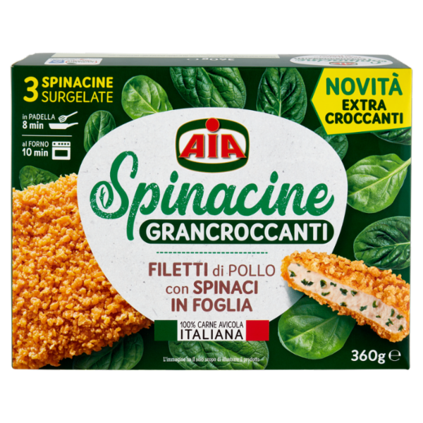 Aia Spinacine Grancroccanti Filetti di Pollo con Spinaci in Foglia Surgelate 360 g