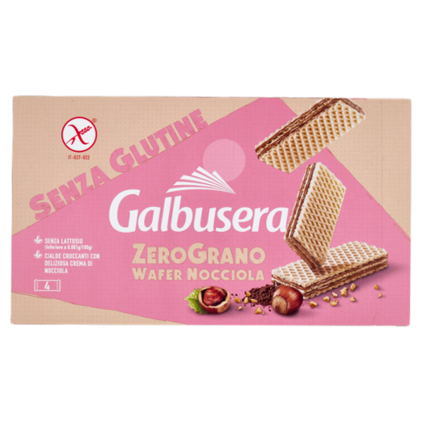 Galbusera ZeroGrano Wafer Nocciola Senza Glutine 4 x 45 g