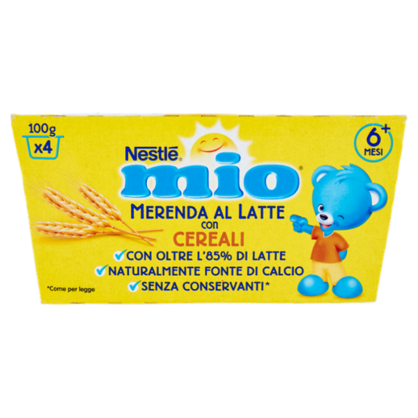 NESTLÉ MIO Merenda al Latte Cereali 4 vasetti da 100 g