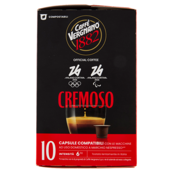 Caffè Vergnano 1882 Cremoso Capsule Compatibili Nespresso* 10 x 5 g