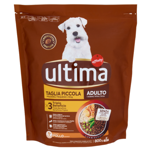 ultima Dog Taglia Piccola Adulto 1-8 Anni con Pollo 800 g
