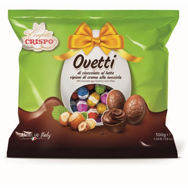 Crispo Ovetti Di Cioccolato Al Latte Ripieni Di Crema Nocciola Gr.500