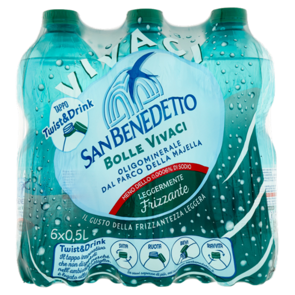 San Benedetto Acqua Minerale dal Parco della Majella Leggermente Frizzante 6 x 0,5 L