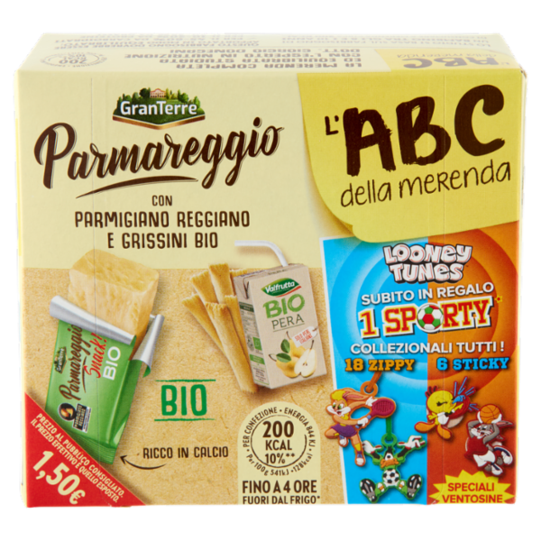 Parmareggio l'ABC della merenda con Parmigiano Reggiano e Grissini Bio