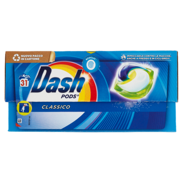 Dash Pods Detersivo Lavatrice In Capsule, Classico, 31 Lavaggi 604,5 g