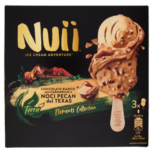 NUII Cioccolato Bianco con Caramello e Noci Pecan del Texas 3x66g