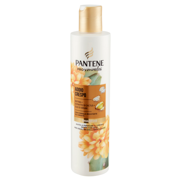 Pantene Shampoo Anti Crespo Miracles Addio Crespo con Biotina+Estratto di Cactus+Olio Argan 225 ml
