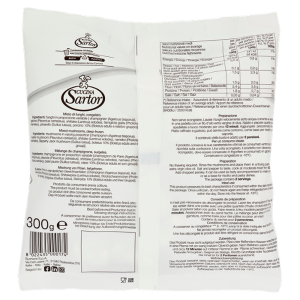 Cucina Sartor Misto Funghi con Porcini Congelato 300 g