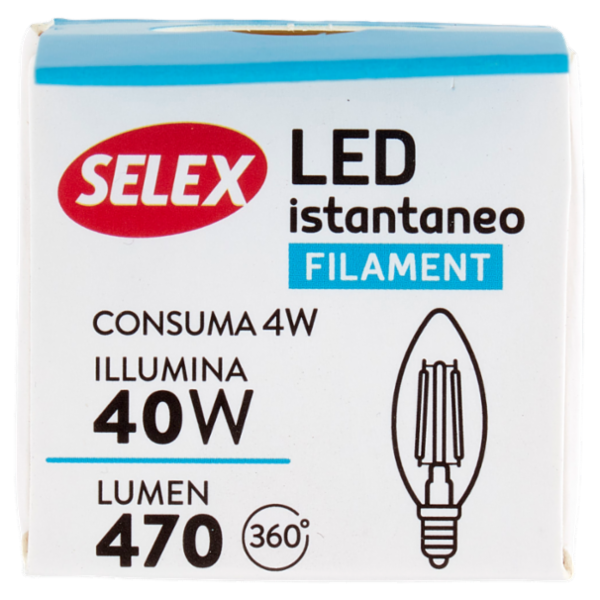 Selex Lampadina Led Candela E14 4W Luce Calda