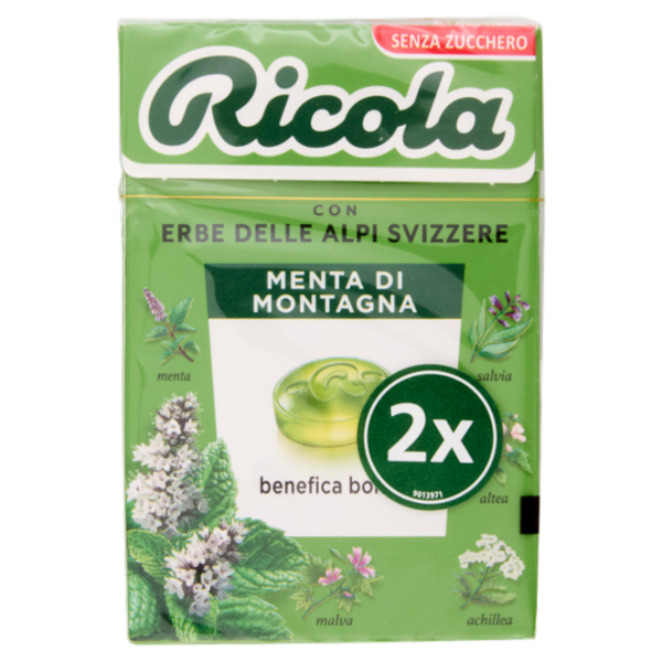 Ricola Menta di Montagna Senza Zucchero 2 x 50 g