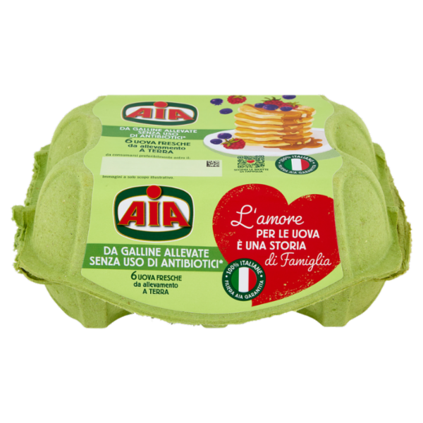Aia 6 Uova Fresche da allevamento a Terra 330 g