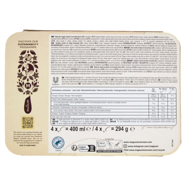 Magnum White Chocolate 4 gelati 294 g