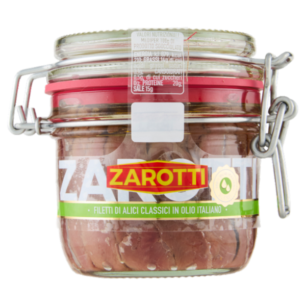 Zarotti Filetti di Alici Classici in Olio Italiano 230 g