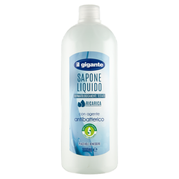 IL GIGANTE Sapone Liquido con agente antibatterico Ricarica 1000 ml