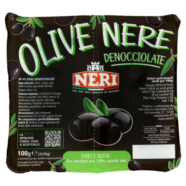 Neri Olive Nere Denocciolate 2 x 50 g