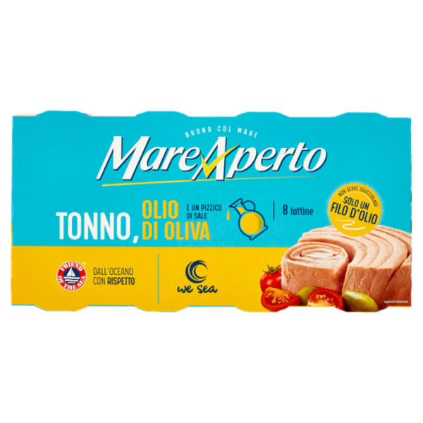 Mare Aperto Tonno con solo un filo d'olio d'oliva 8 x 60 g